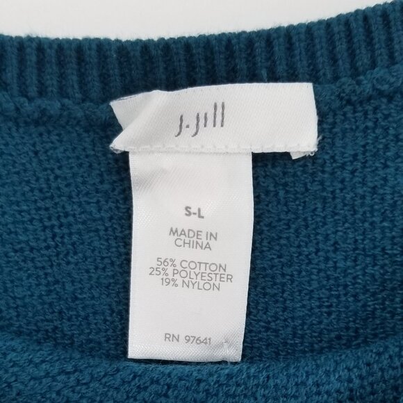 NWT J. Jill Rich Teal Knit Poncho Fits S-L - Fall, Lagenlook, Boho, Western,etc. - Picture 3 of 5